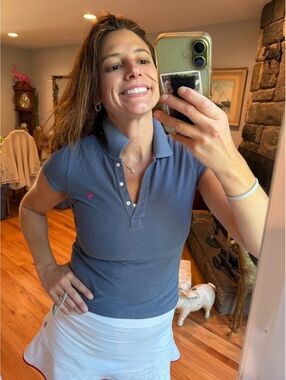 Vintage Y2K Abercrombie Vintage Prep Blue Polo Shirt Women’s S